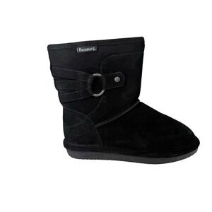 BEARPAW TESSA Boots Black Sheep Fur Women's Size 7 No Box